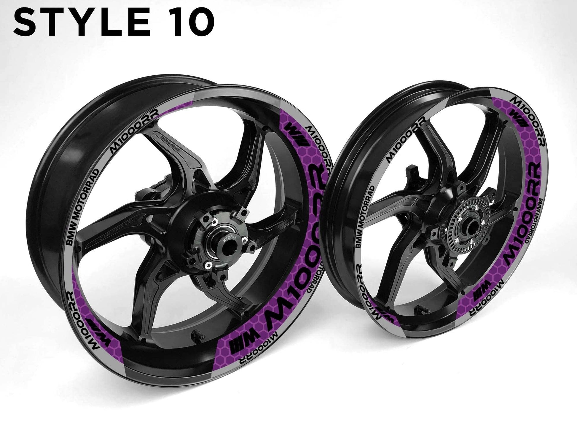 BMW M1000 RR Motorcycle Half Wheels Rim Wrap Decal Sticker Kit - Speed Army