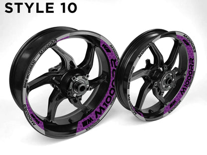 BMW M1000 RR Motorcycle Half Wheels Rim Wrap Decal Sticker Kit - Speed Army