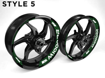 BMW M1000 RR Motorcycle Half Wheels Rim Wrap Decal Sticker Kit - Speed Army