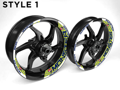Ducati Monster Motorcycle Half Wheels Rim Wrap Decal Sticker Kit - Speed Army