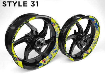 Ducati Monster Motorcycle Half Wheels Rim Wrap Decal Sticker Kit - Speed Army