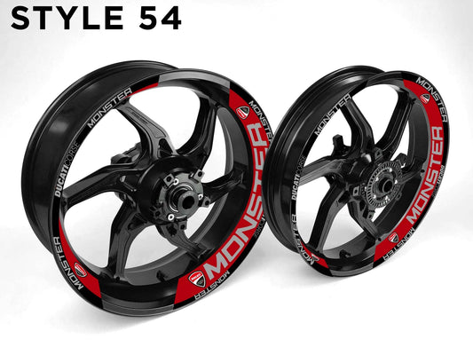 Ducati Monster Motorcycle Half Wheels Rim Wrap Decal Sticker Kit - Speed Army