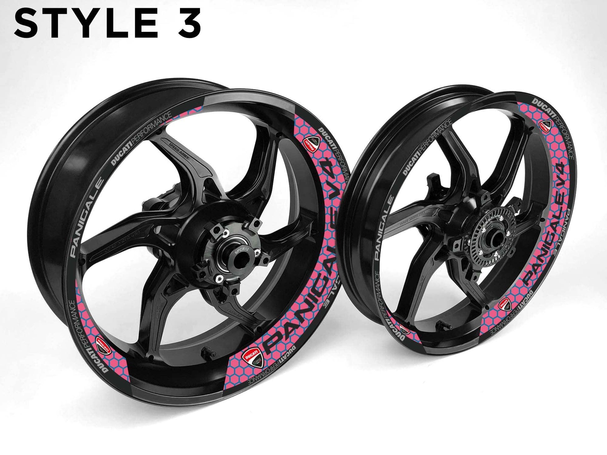 Ducati Panigale V4 Motorcycle Half Wheels Rim Wrap Decal Sticker Kit - Speed Army