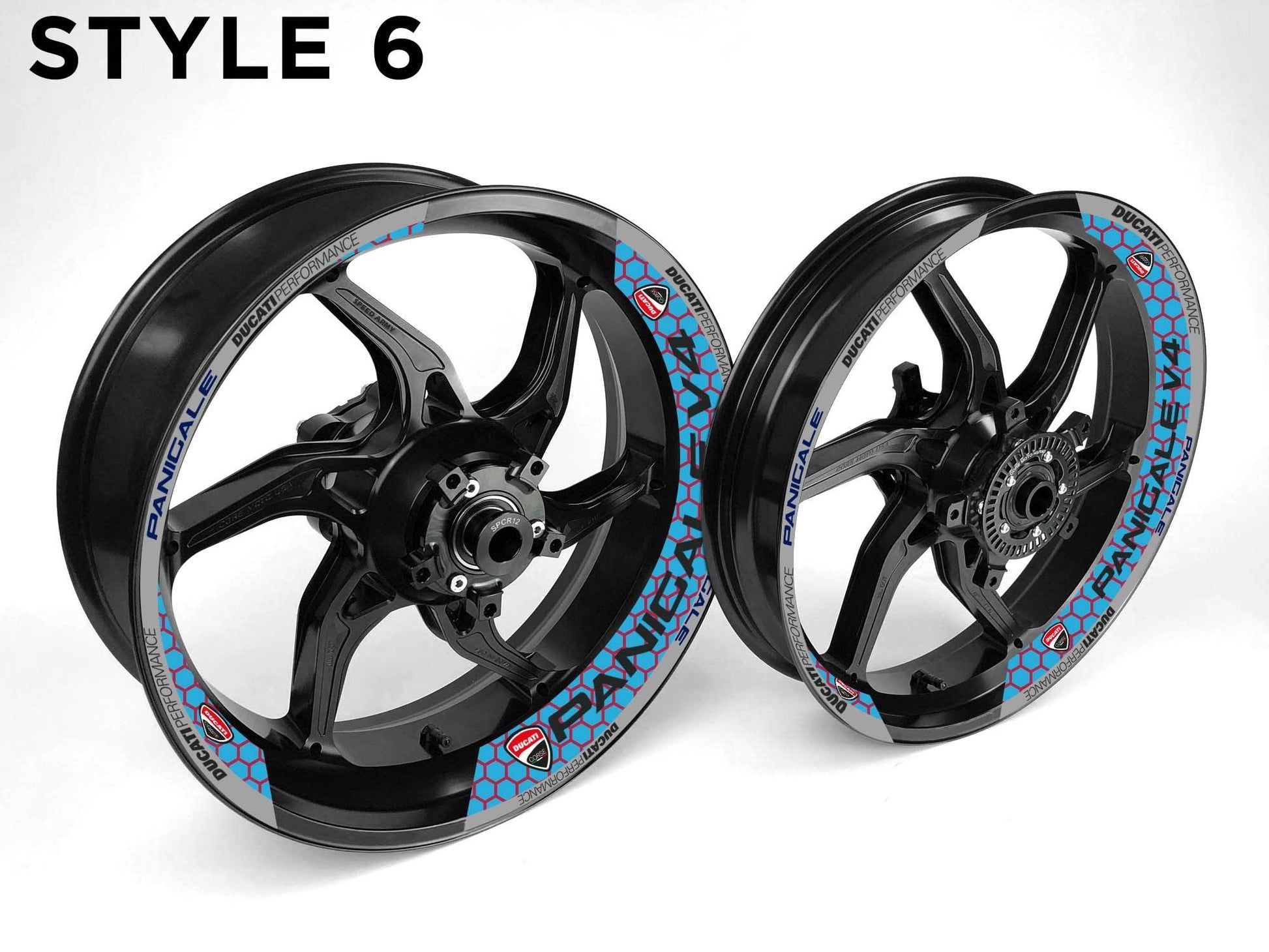 Ducati Panigale V4 Motorcycle Half Wheels Rim Wrap Decal Sticker Kit - Speed Army