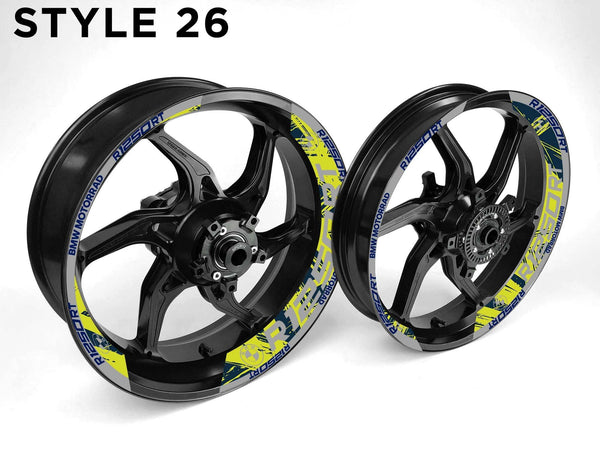 BMW R1250 RT Motorcycle Half Wheels Rim Wrap Decal Sticker Kit - Speed Army