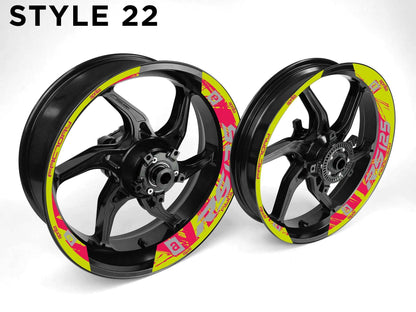 Aprilia RS125 Motorcycle Half Wheels Rim Wrap Decal Sticker Kit - Speed Army