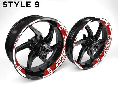 Aprilia RS125 Motorcycle Half Wheels Rim Wrap Decal Sticker Kit - Speed Army