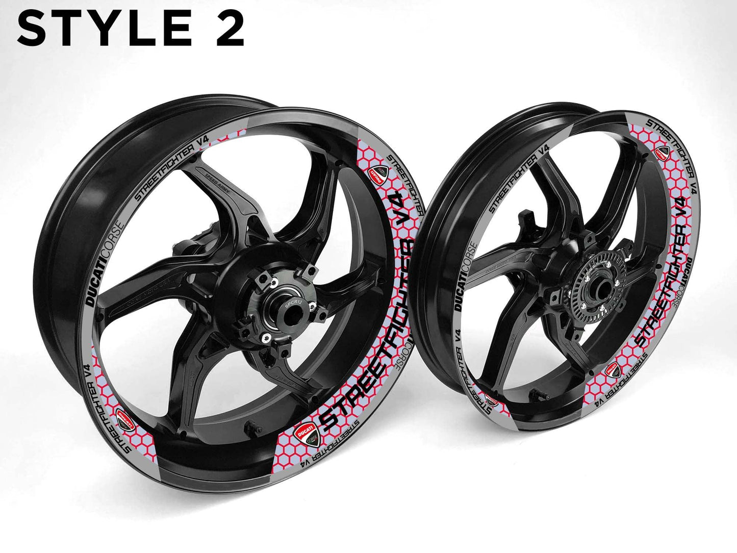 Ducati Streetfighter V4 Motorcycle Half Wheels Rim Wrap Decal Sticker Kit - Speed Army