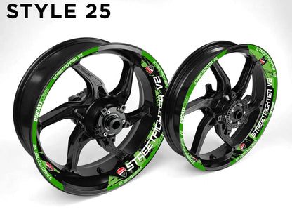 Ducati Streetfighter V2 Motorcycle Half Wheels Rim Wrap Decal Sticker Kit - Speed Army