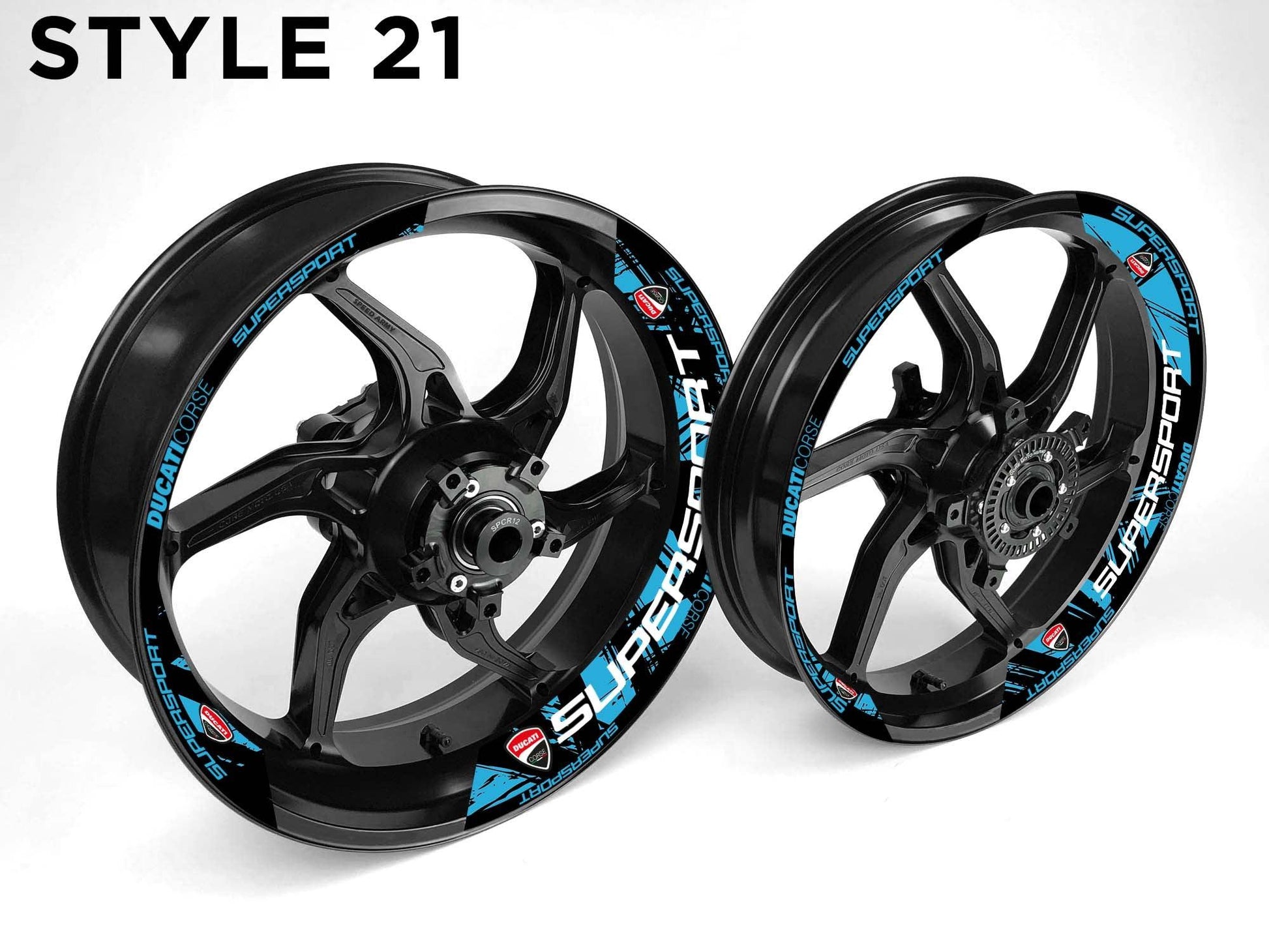 Ducati Supersport Motorcycle Half Wheels Rim Wrap Decal Sticker Kit - Speed Army