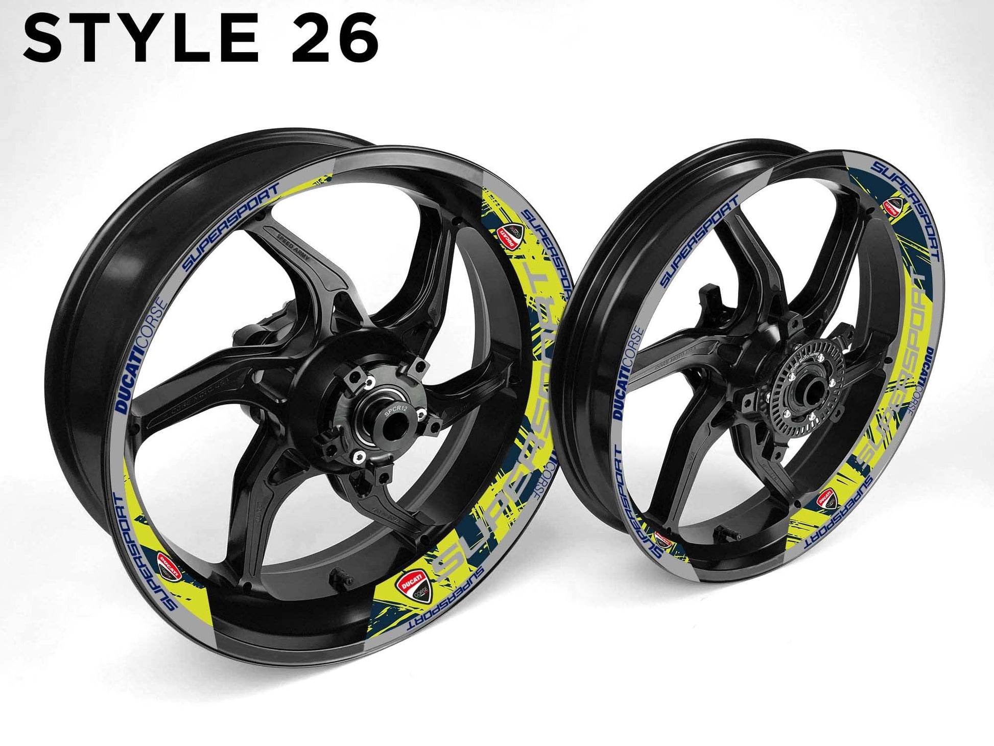 Ducati Supersport Motorcycle Half Wheels Rim Wrap Decal Sticker Kit - Speed Army