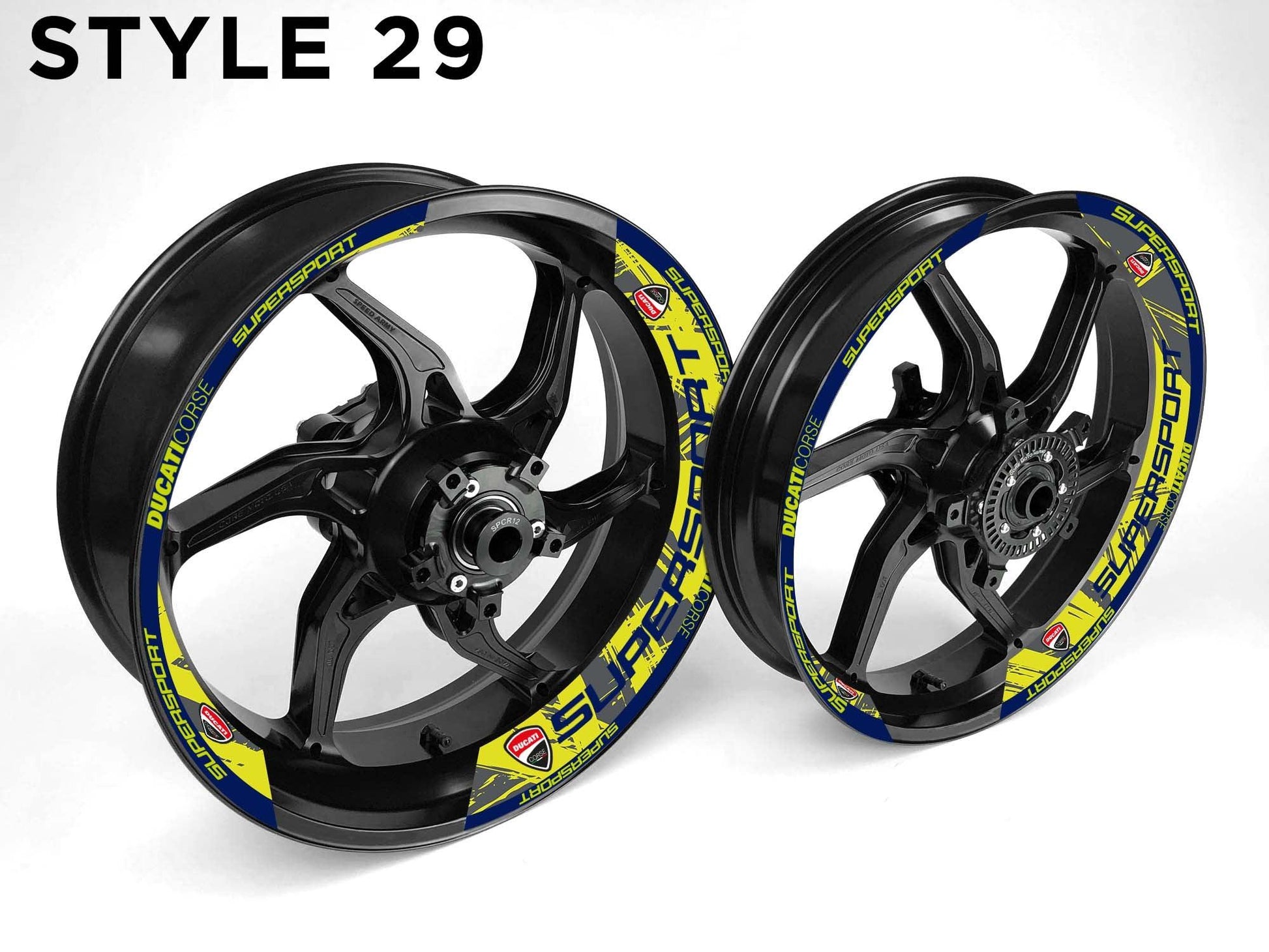 Ducati Supersport Motorcycle Half Wheels Rim Wrap Decal Sticker Kit - Speed Army