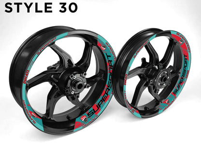 Ducati Supersport Motorcycle Half Wheels Rim Wrap Decal Sticker Kit - Speed Army