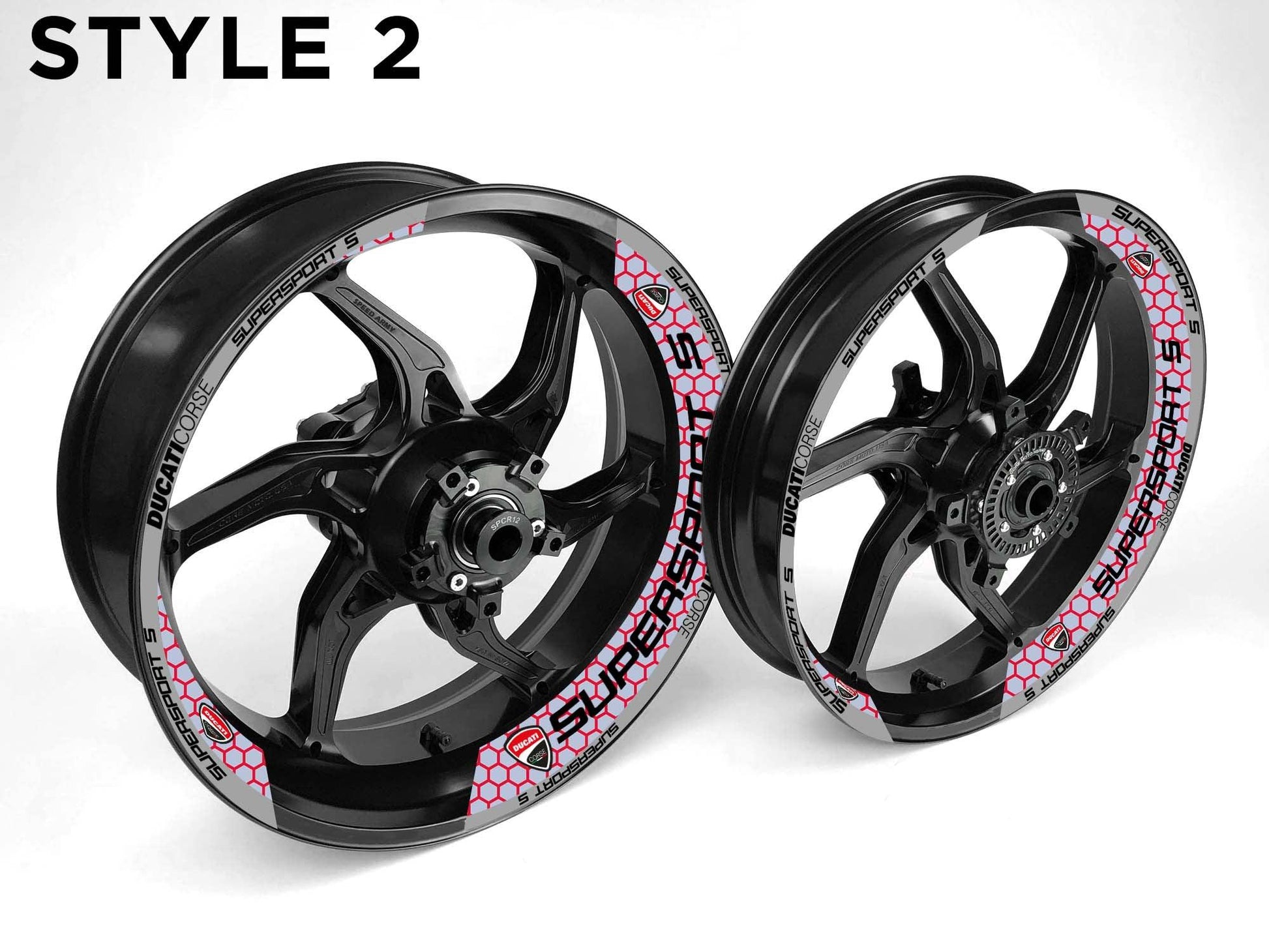 Ducati Supersport S Motorcycle Half Wheels Rim Wrap Decal Sticker Kit - Speed Army